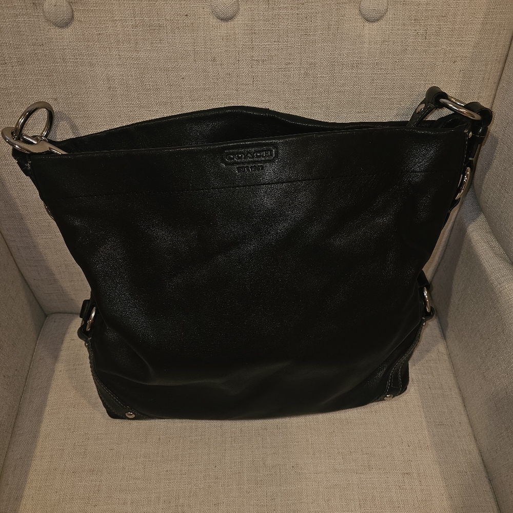 Coach Black Leather Shoulder Bag
